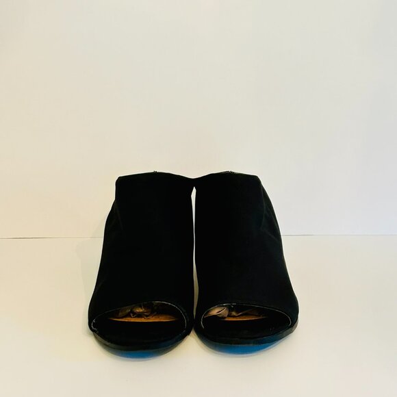 Lane Bryant Peep Toe Chunky Block Heel Mule in Onyx Size 10W - Picture 3 of 7